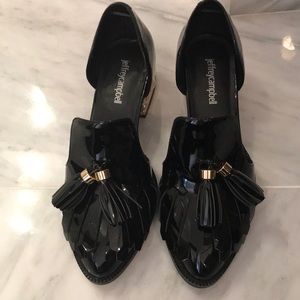 Jeffrey Campbell black patent loafer
